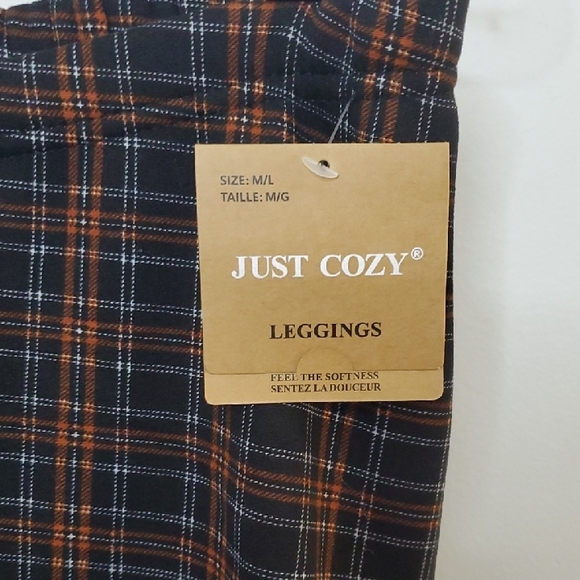 Just Soft Plaid Pants - Brown and Black - Picture 3 of 6